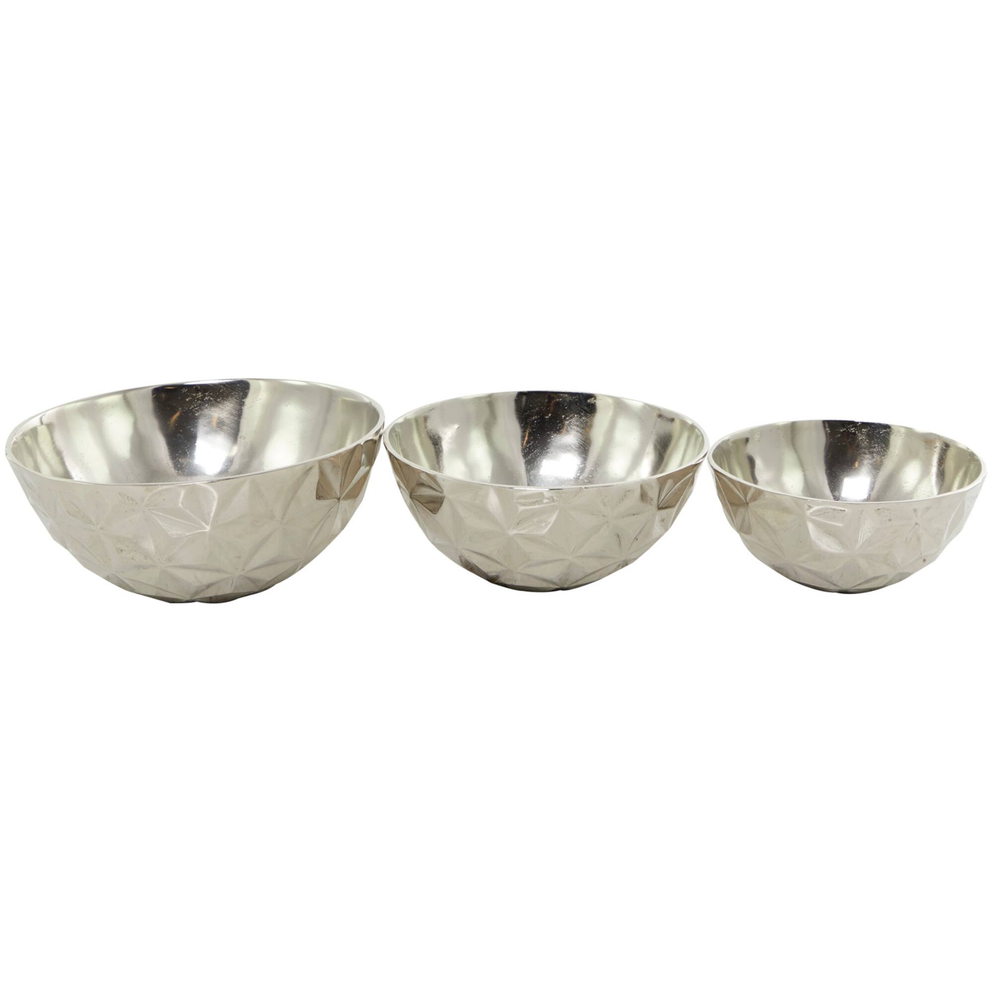 Metal Faceted Decorative Bowl Set